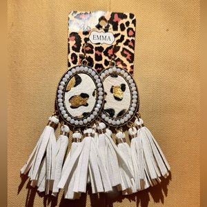 WHITE LEOPARD EARRINGS